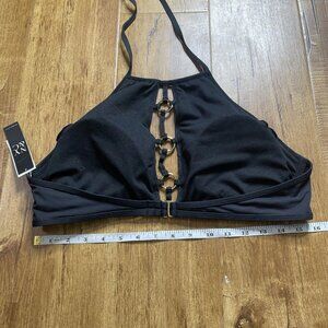 NWT NYC Womens‎ NY&C swim top halter top swimwesr swim black size large